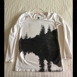 Boss Orange white LS cotton graphic tee shirt